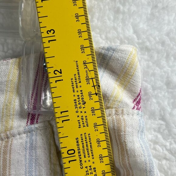 GAP Womens M Linen Blend Rainbow Shorts Slip On Elastic Waist 4 Pockets Vacation - Picture 4 of 8